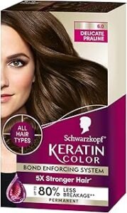 Schwarzkopf Keratin Permanent Hair Color, 6.0 Delicate Praline