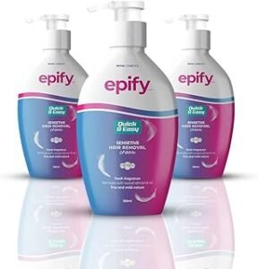 Epify Intimate Hair Removal Cream for Men and Women - Sensitive Skin, Pubic & Bikini Areas (Pack of 3)