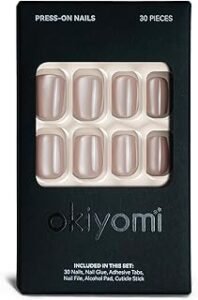 Nude Press on Nails - Pale Blush Nude Cat Eye Press on Nails | Magnetic Neutral Blush Shimmer