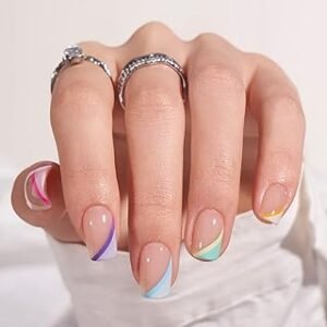 BTArtbox Short Press On Nails - Soft Gel French Tip