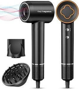Hair Dryer, 150000 RPM High-Speed Brushless Motor Negative Ionic Blow Dryer