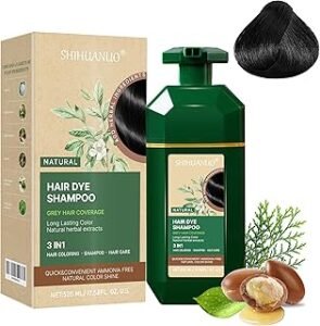 Black Hair Dye Shampoo 3 in 1 for Gray Hair Coverage