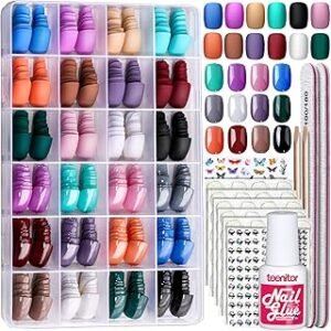 Teenitor 24Pack Short Press On Nails
