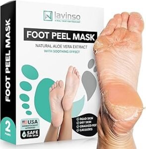 Lavinso Foot Peel Mask for Dry Cracked Feet – 2 Pack